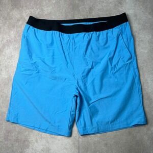 Society of One Mens 1XL Blue Athletic Shorts Elastic Waist Activewear DXL